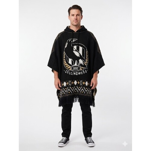 Collingwood Magpies Dakota Knitted Poncho