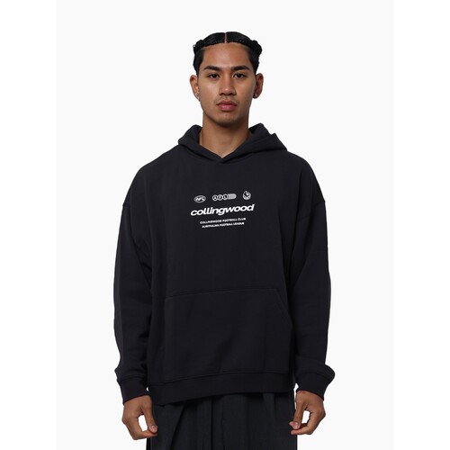 Collingwood Magpies Mens Lifestyle Box Fit Hood 