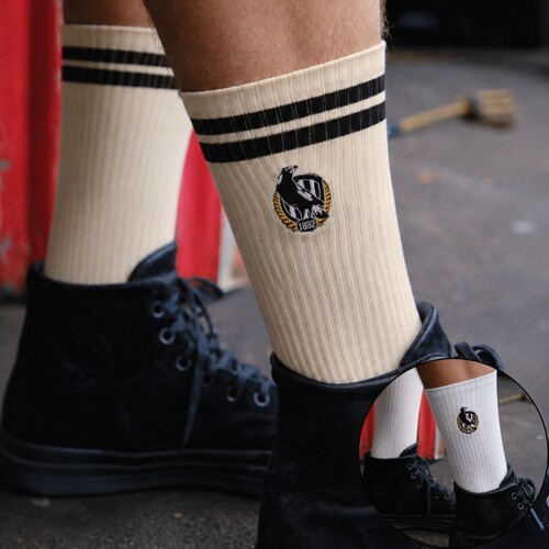 Collingwood Magpies Sneaker Socks 2 Pack Gift Box