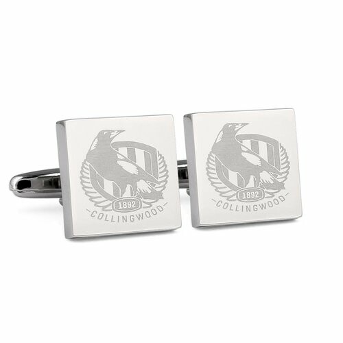 Collingwood Magpies Silver Etched Cufflinks