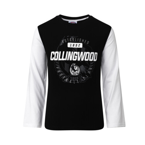 Collingwood Magpies Youths Long Sleeve T-Shirt