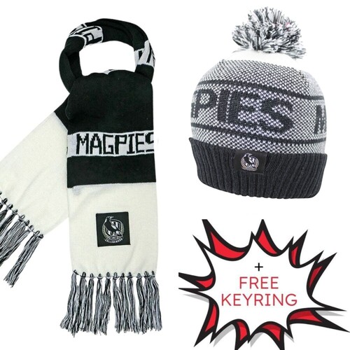 Collingwood Magpies Beanie & Scarf Combo