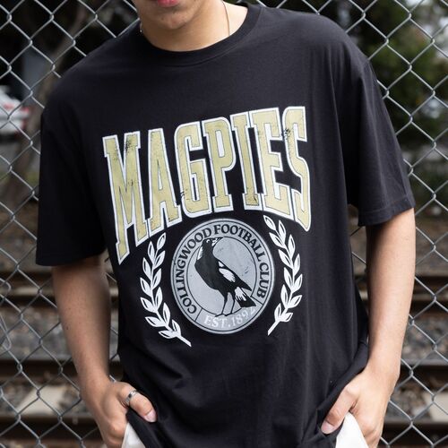 Collingwood Magpies Mens Arch Graphic Tee Black