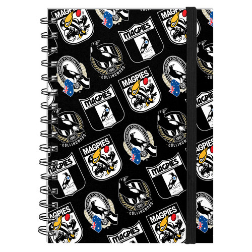 Collingwood Magpies Retro Hard Cover Notebook