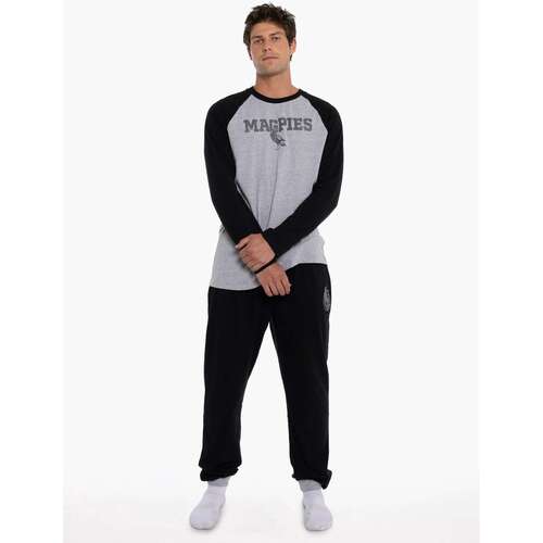 Collingwood Magpies Mens Raglan Cuffed PJ Set