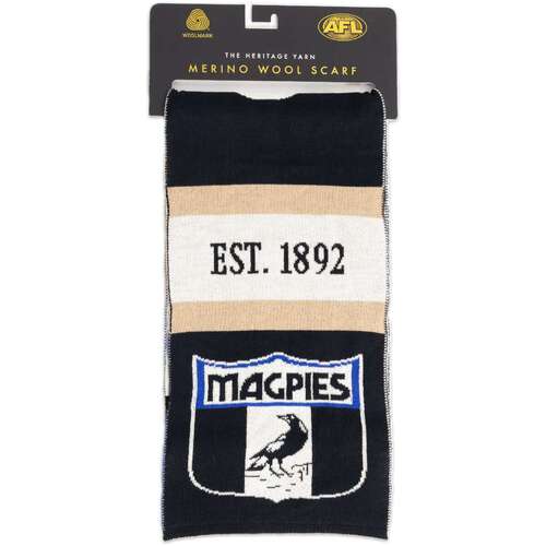 Collingwood Magpies Merino Wool Throwback Scarf
