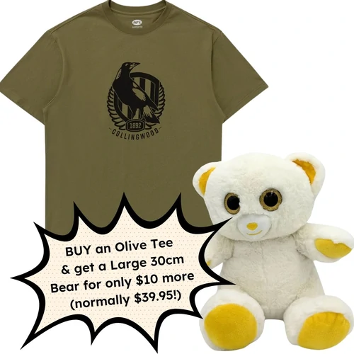 Collingwood Magpies Olive Tee Discount Deal