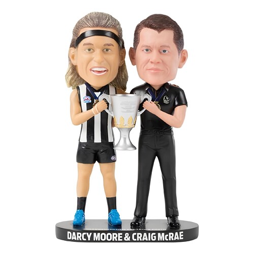 Collingwood Magpies Darcy Moore & Craig McRae 2023 Premiership Bobblehead