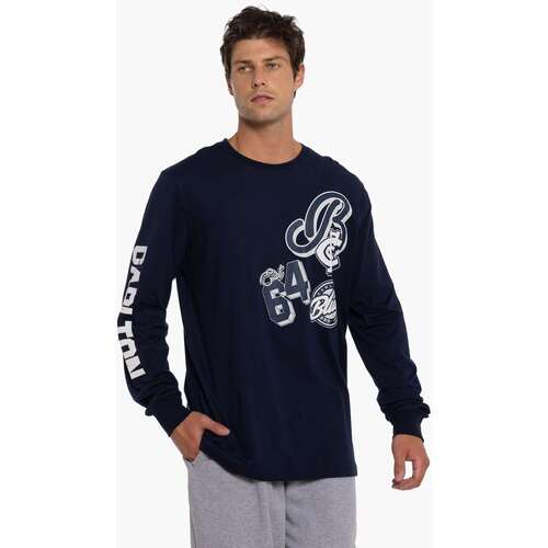 Carlton Blues Mens Patchwork Long Sleeve Tee