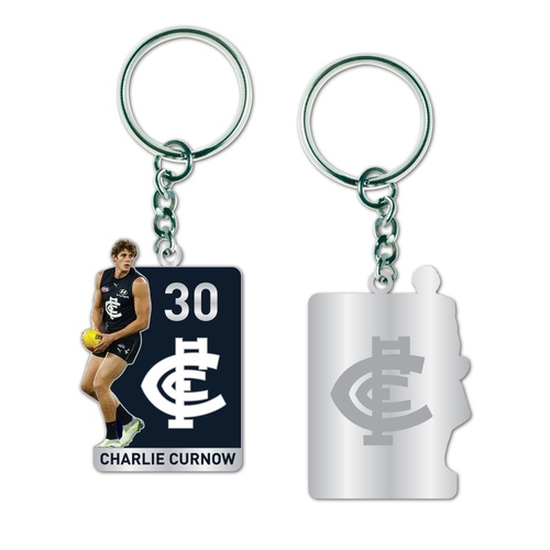 Carlton Blues Charlie Curnow Metal Keyring 