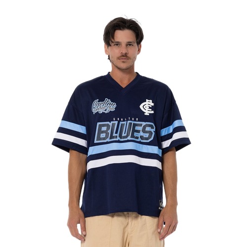 Carlton Blues Over-sized Mesh Jersey Tee