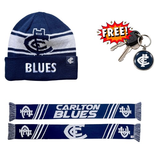 Carlton Blues Scarf and Beanie Bundle