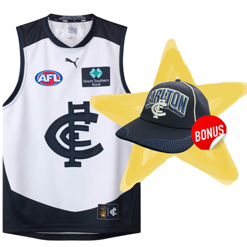 Carlton Blues Puma Adults Clash Guernsey + Free Cap