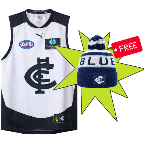 Carlton Blues Puma Youths Clash Guernsey + Free Beanie