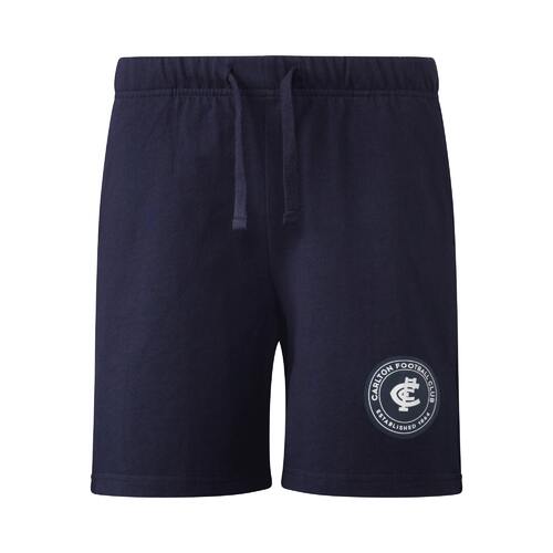 Carlton Blues Youths Cotton Logo Shorts