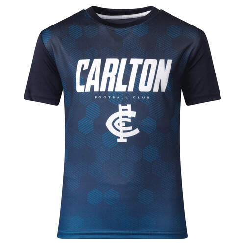 Carlton Blues Hex Youths Sublimated Tee
