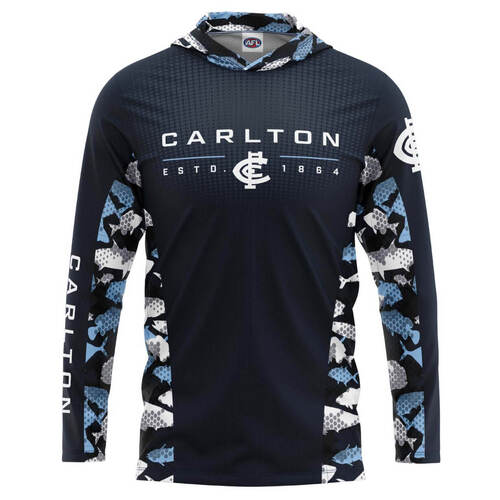 Carlton Blues Adults Hooded Fishing Shirt