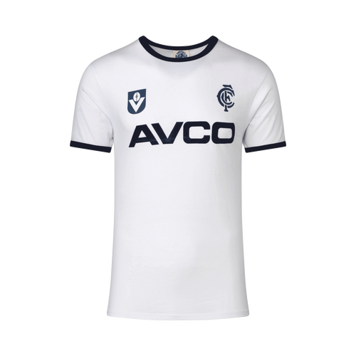 Carlton Blues Mens AVCO White Throwback Tee