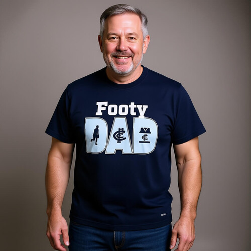 Carlton Blues Mens Footy Dad Tee - Members Only