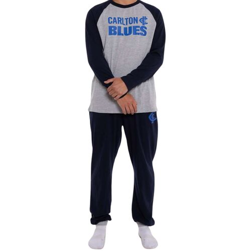 Carlton Blues Youths Raglan Cuffed PJ Set