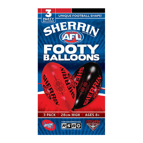 Essendon Bombers Footy Balloons