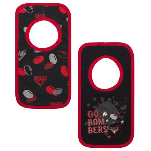 Essendon Bombers Babies Bibs 2 Pack