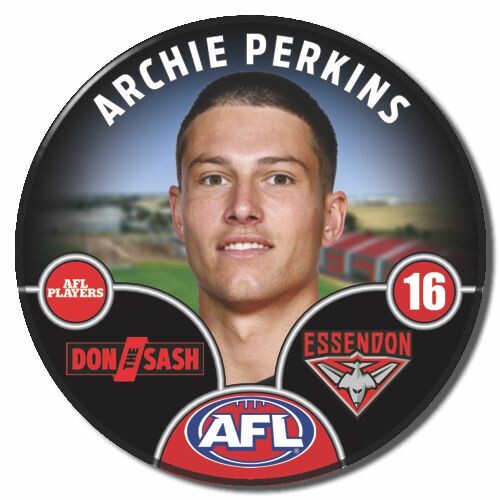 Essendon Bombers 2025 Player Pin Badge - PERKINS