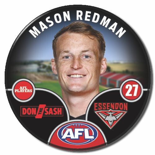 Essendon Bombers 2025 Player Pin Badge - REDMAN