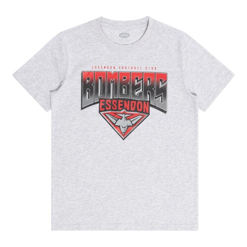 Essendon Bombers Youths Grey Supporter Tee
