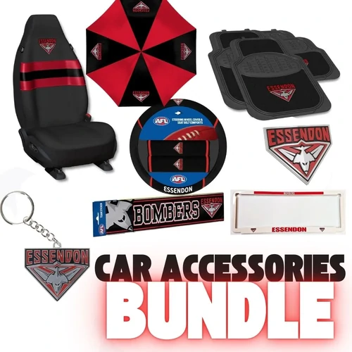 Essendon Bombers Deluxe Car Accessories Bundle