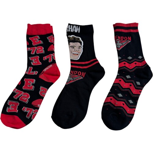Essendon Bombers Sam Durham 3-Pk Socks Gift Set