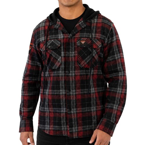 Essendon Bombers Highland Hooded Flannel Shirt 