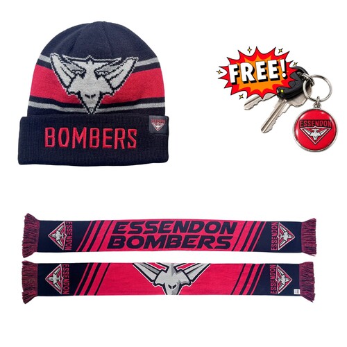 Essendon Bombers Scarf and Beanie Bundle