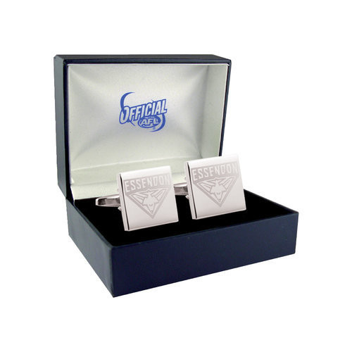Essendon Bombers Silver Etched Cufflinks