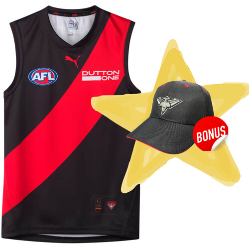 Essendon Bombers Puma Adults Home Guernsey + Free Cap