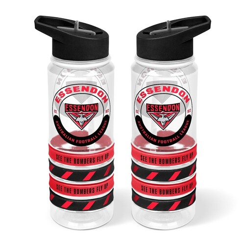 Essendon Bombers Tritan Sports Bottle with Wrist Bands