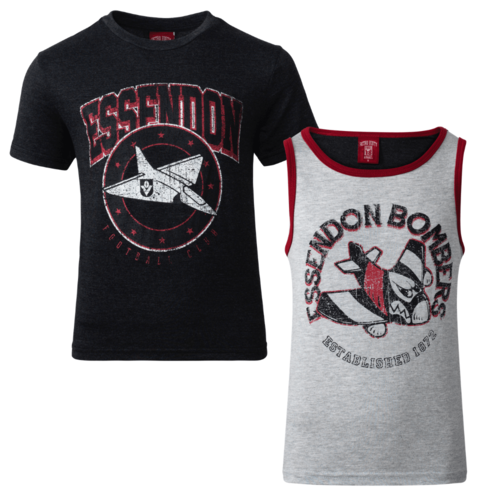 Essendon Bombers Youths Tee and Singlet Pack