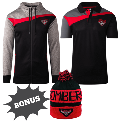 Essendon Bombers Mens Swish Hoodie & Polo Bundle