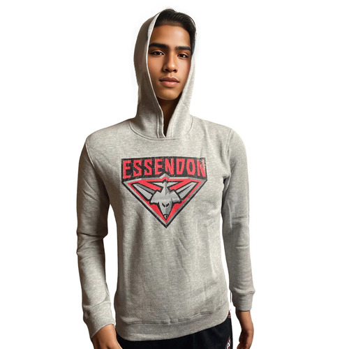 Essendon Bombers Youths Printed Grey Hood