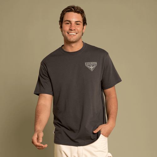 Essendon Bombers Tonal Black Logo Tee