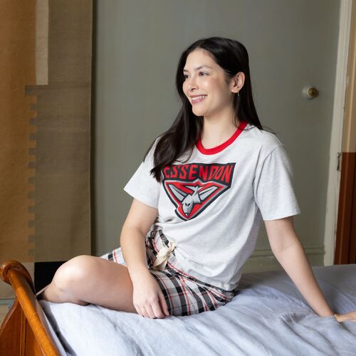 Essendon Bombers Womens Check PJ Set