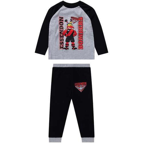Essendon Bombers Kids Raglan Cuffed PJ Set