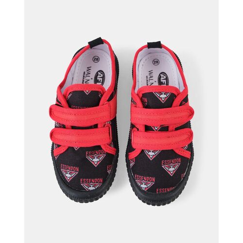 Essendon Bombers Kids Walnut Canvas Shoes