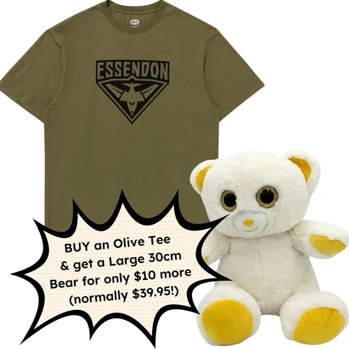 Essendon Bombers Olive Tee Discount Deal