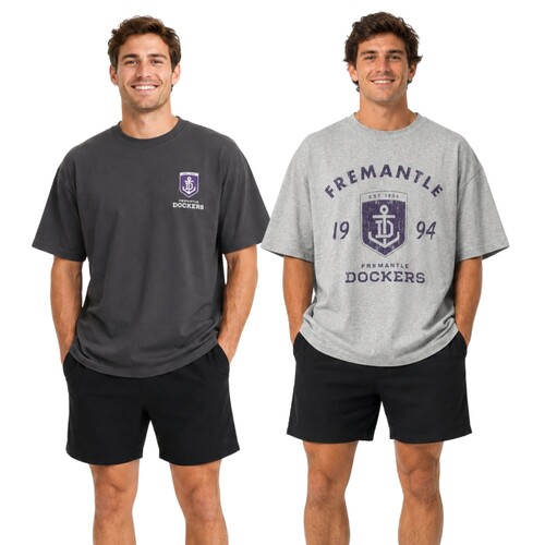 Fremantle Dockers Mens 2 Pack Vintage Tees 