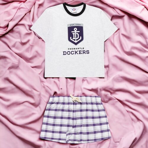 Fremantle Dockers Womens Check PJ Set