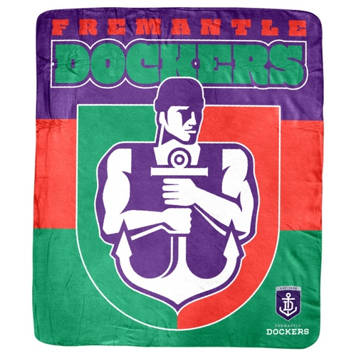 Fremantle Dockers Mascot Coral Fleece Throw Rug