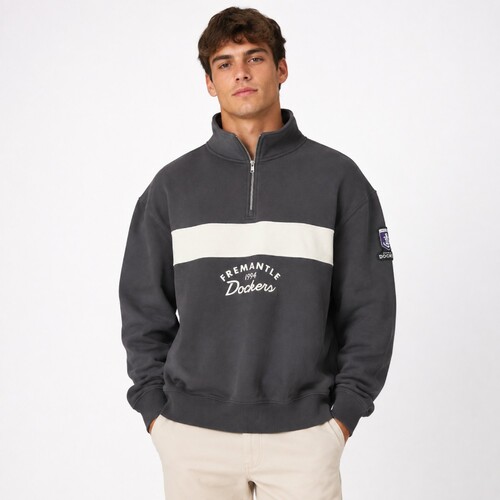 Fremantle Dockers Mens Quarter Zip Crew 