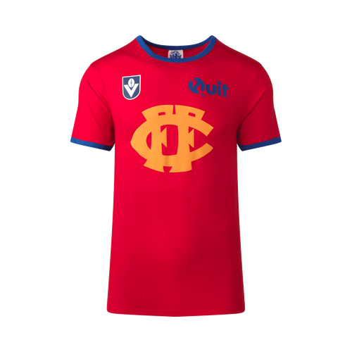 Fitzroy Lions Mens QUIT Red Throwback Tee