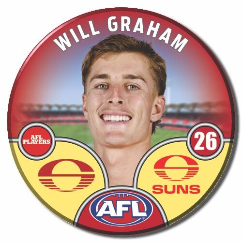 Gold Coast Suns 2025 Player Pin Badge - GRAHAM, W